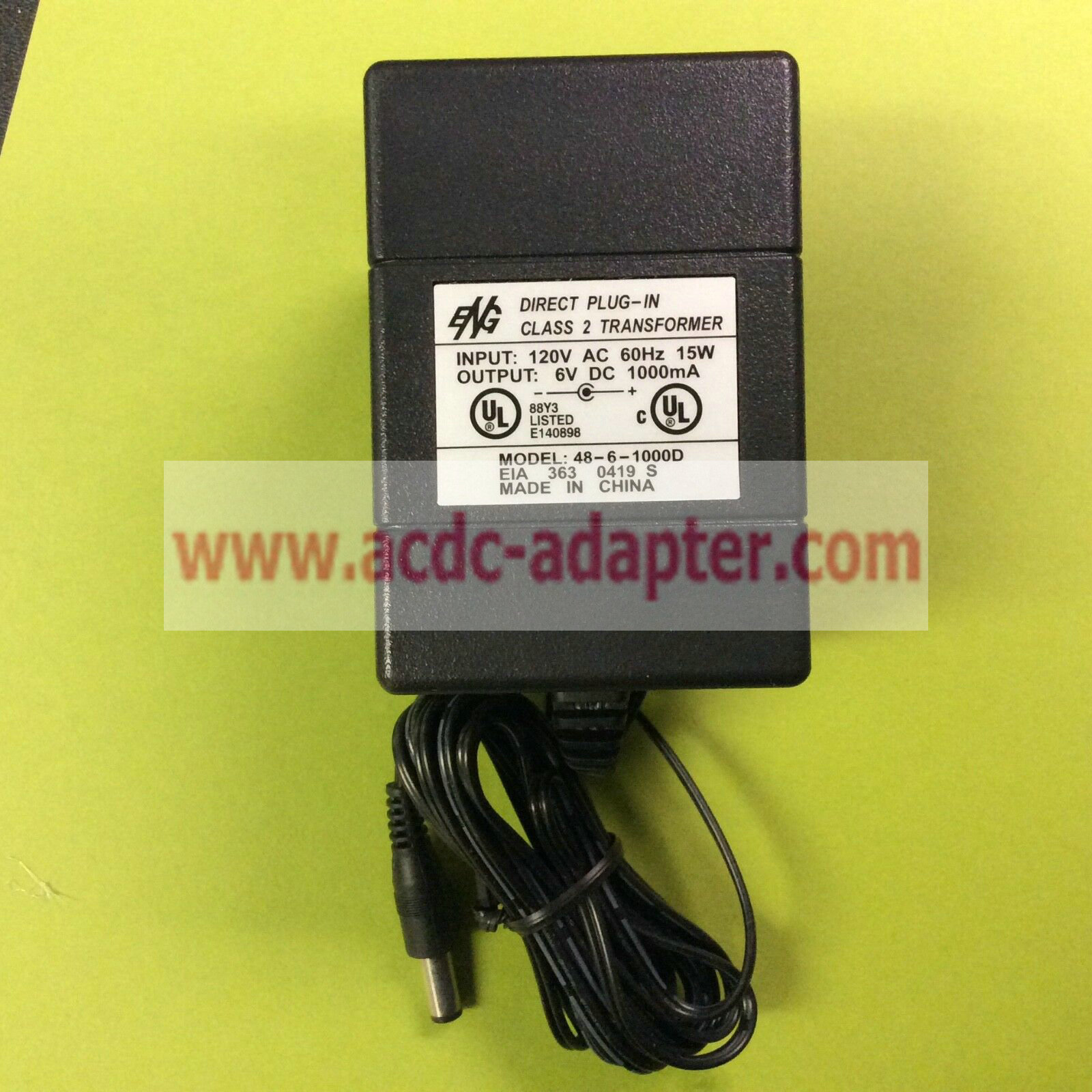 Original 6V DC 1000mA ENG plug-in AC Adapter 48-6-1000D Class 2 Transformer Original 6V DC 1000mA ENG plug-in AC Adapter 48-6-1000D Class 2 Transformer